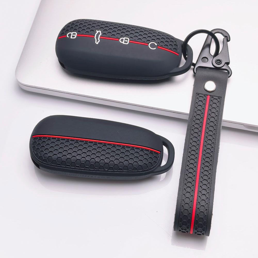 Key Shell Cover for Chery Omoda C5 Tiggo with Keychain Anti-Scratch Guard Shockproof Protection Soft Grip Texture Responsive Button Touch
