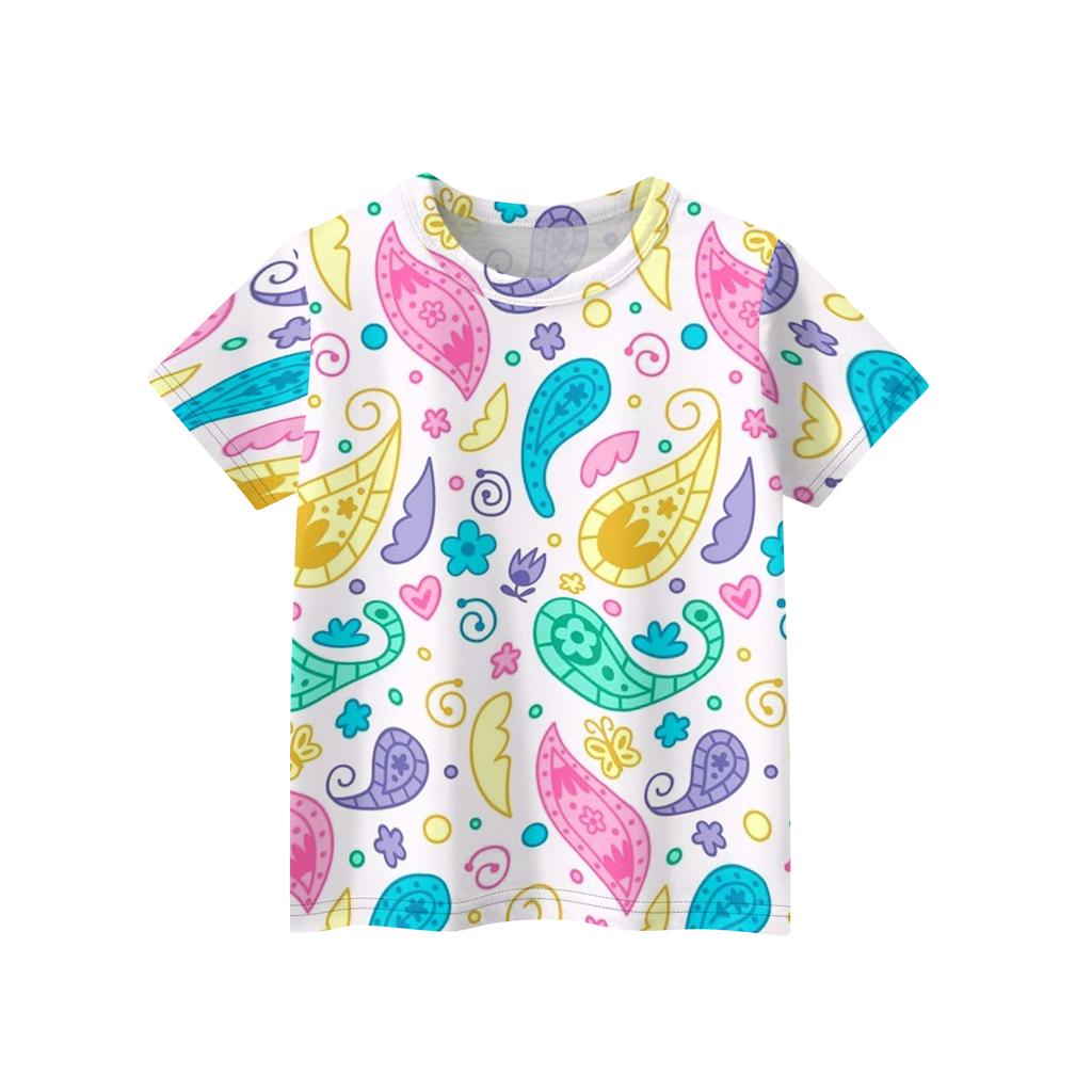 Camiseta Casual Infantil Estampada de Manga Curta com Gola Redonda