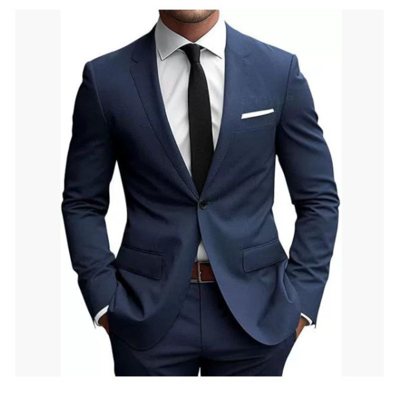 Giacca da smoking nera da uomo slim fit a un bottone per la primavera