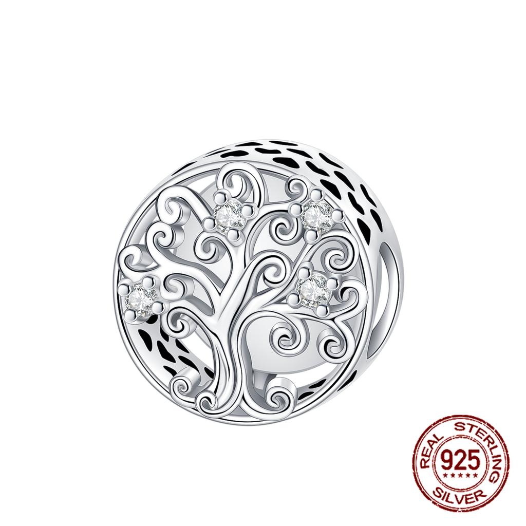 Charms Beads Copper Solid Color Letter Family Forever Tree Of Life Zircon Beads Fit Diy Bracelets Jewelry