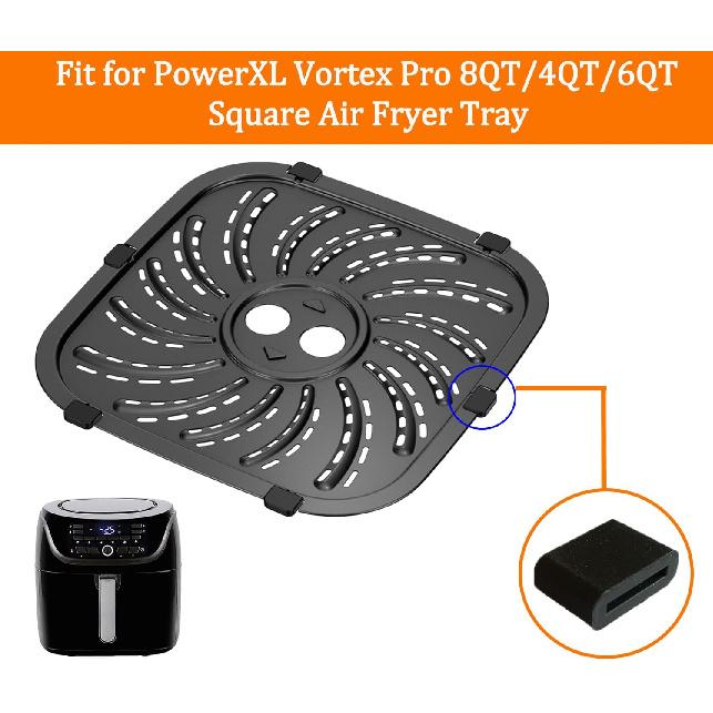 ALJ 8PCS Air Fryer Rubber Bumpers for PowerXL Vortex Pro 8QT/4QT/6QT Air Fryer, Upgraded Air Fryer Silicone Rubber Feet, Rubber Sides Parts, Rubber