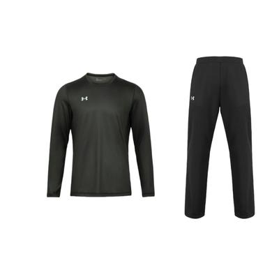 Solid Color Logo Crew Neck Long Sleeve Sweatshirt And Elastic Long Pants Casual Sports Set Men Sets 21500737-001+22600307-011