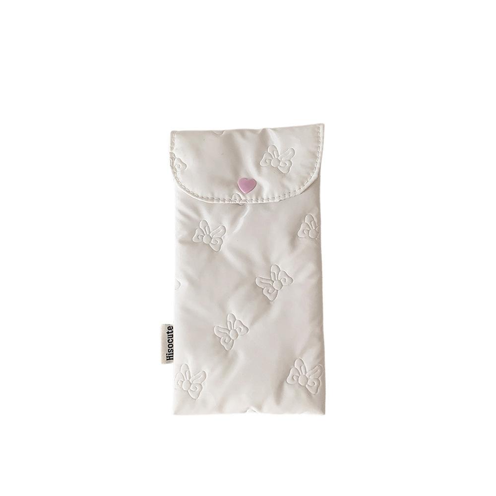 Back-to-school Season  Girls' Shiny Bow Snap Pen Case  Students' Portable Stationery Storage Bag  Cosmetics and Toiletries Bag