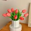 Tulip Artificial Flower Arrangement in Ceramic Vase for Home Decor