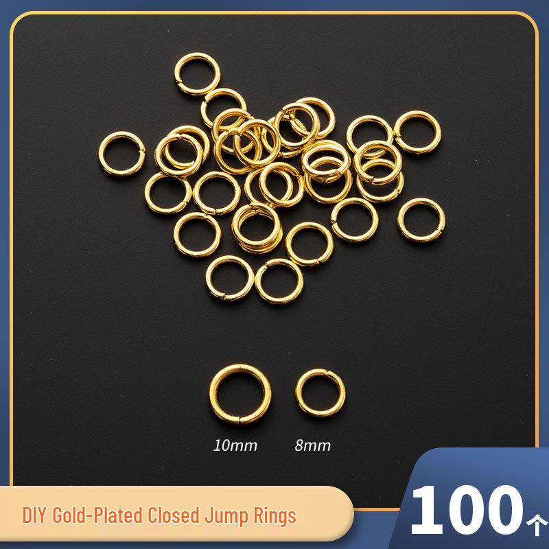 

Gold-Plated DIY Jump Rings for Jewelry Repair and Earring Connections Gold-plated 0.7*8mm [100 pcs]