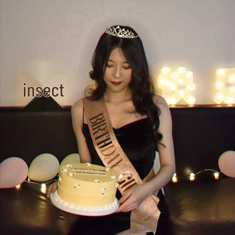 Hong Kong Style Birthday Queen Sash & Shoulder Strap for Photos