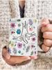 Personalize Name Mug Customize 3D Effect Printing Flowers Cup Holding Hands Coffee Mugs For Children and Mother's Day Gifts