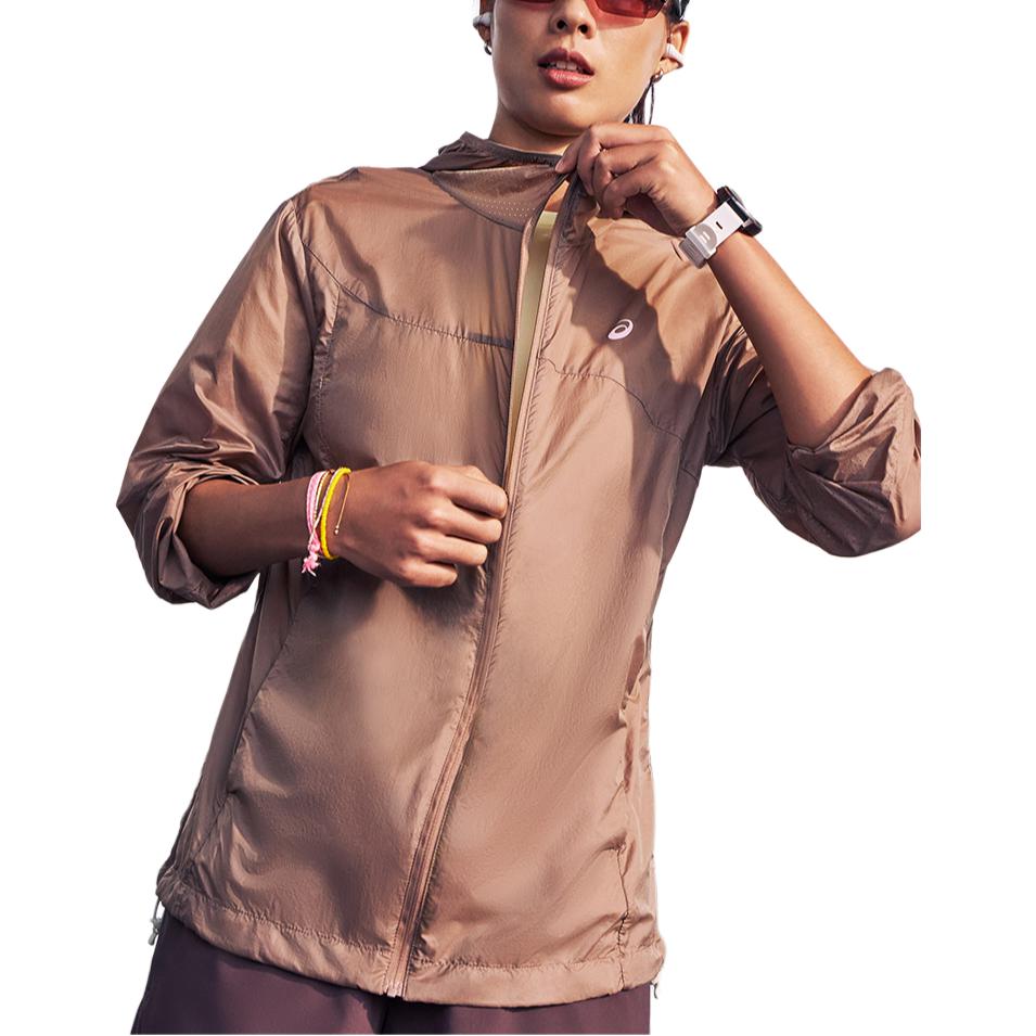 Asics SS25 Sports Lifestyle Series Techplus Fashion Comfortable Versatile Hooded Jacket Women Jacket Light-Brown 2012D254-020