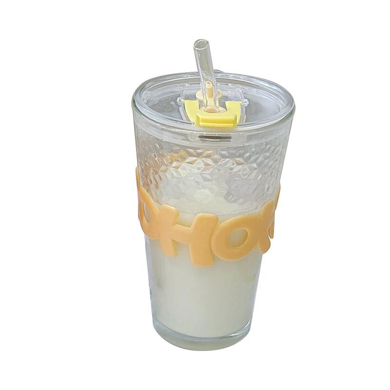 OLOEY Glass Water Cup with Straw