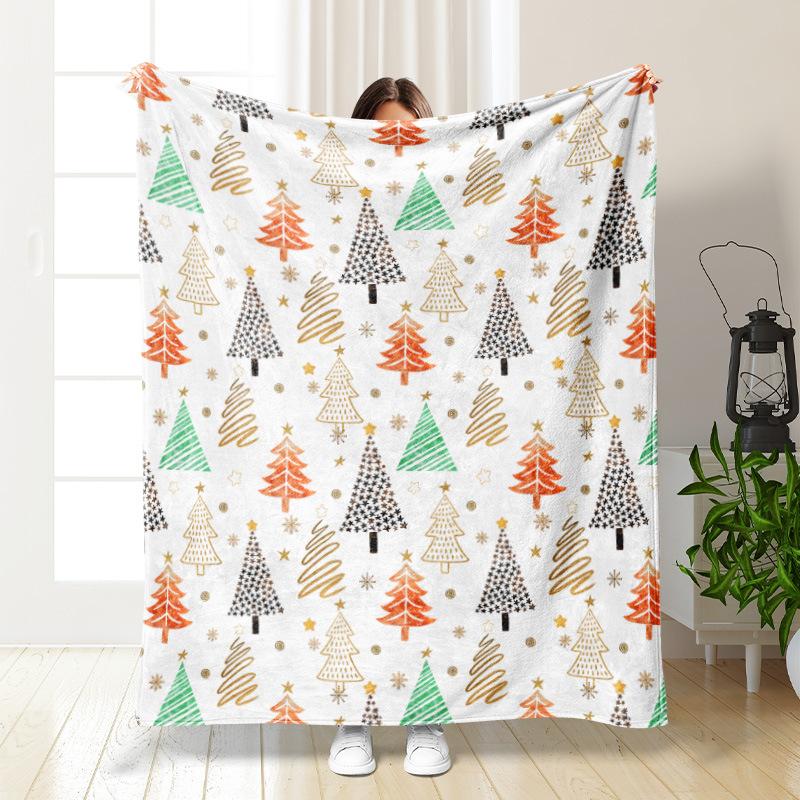 3D Christmas Elk Theme Flannel Throw Blanket Soft Lightweight Warm for Living Room Bedroom Bed Sofa Couch Kids Adults Gifts