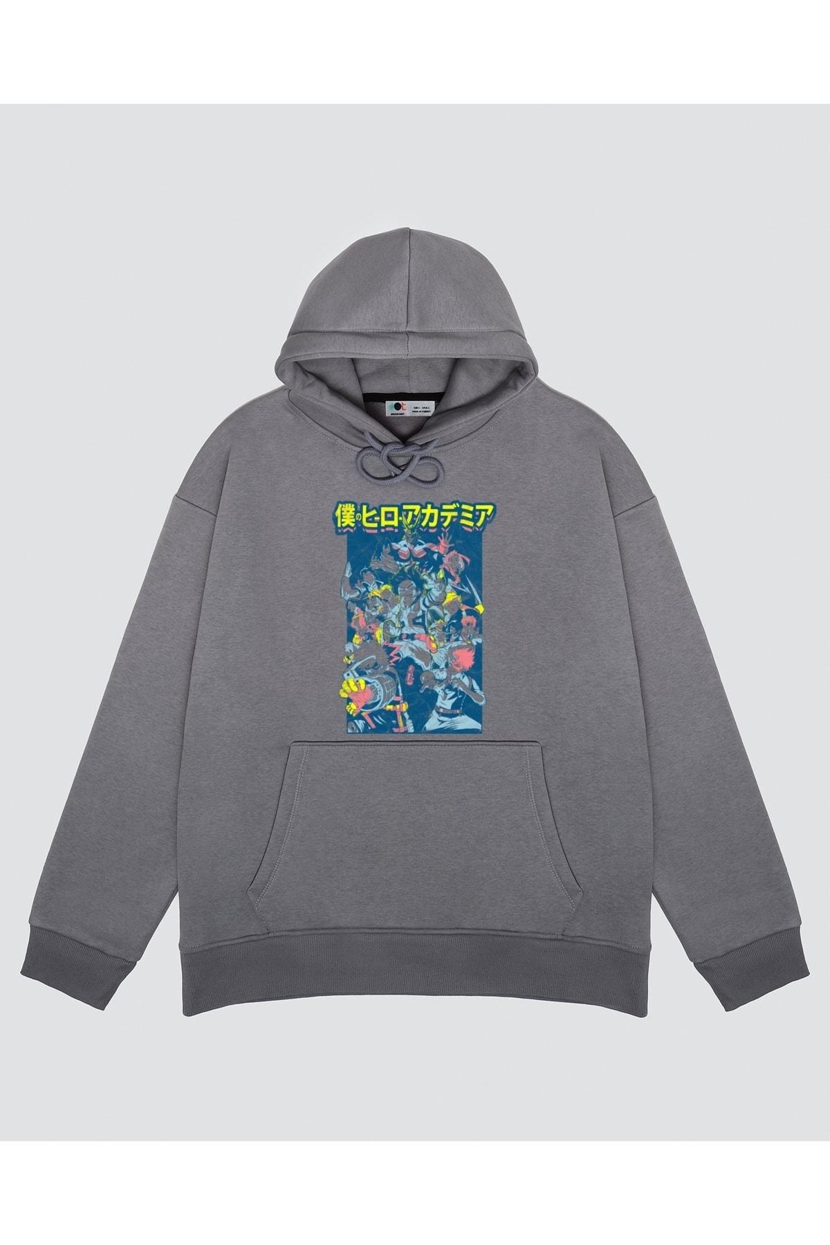 

Unisex Gri Kapşonlu Sweatshirt Plus Ultra!