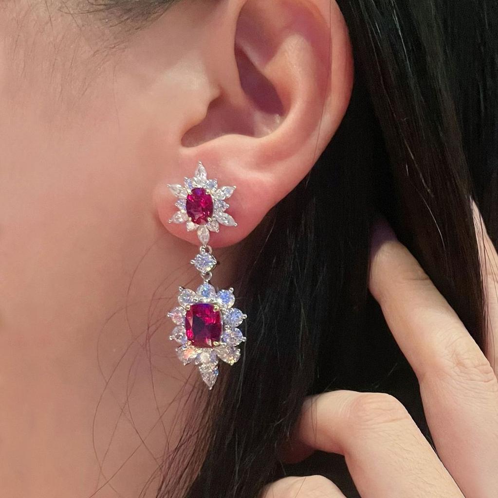 Gorgeous Women's Stud Earrings Full with Dazzling CZ Stone Sparkling Ear Piercing Earrings Party Jewelry Drop Shipping