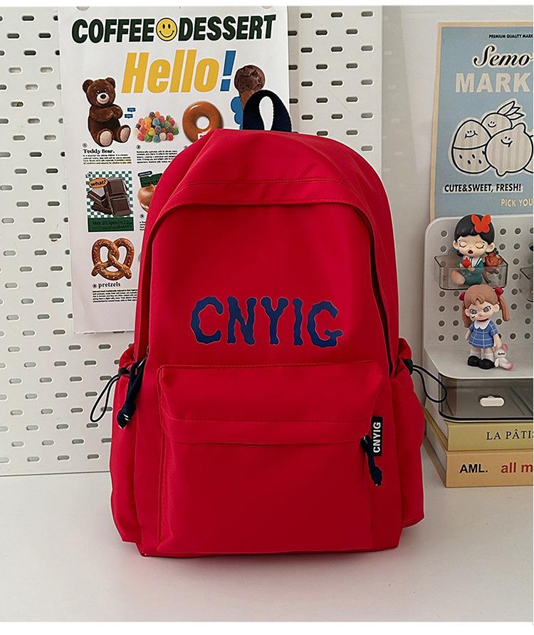School Bag for Girls, Junior High and High School Students, Japanese Vintage Large Capacity Letter Casual Student Backpack, Lightweight and Versatile