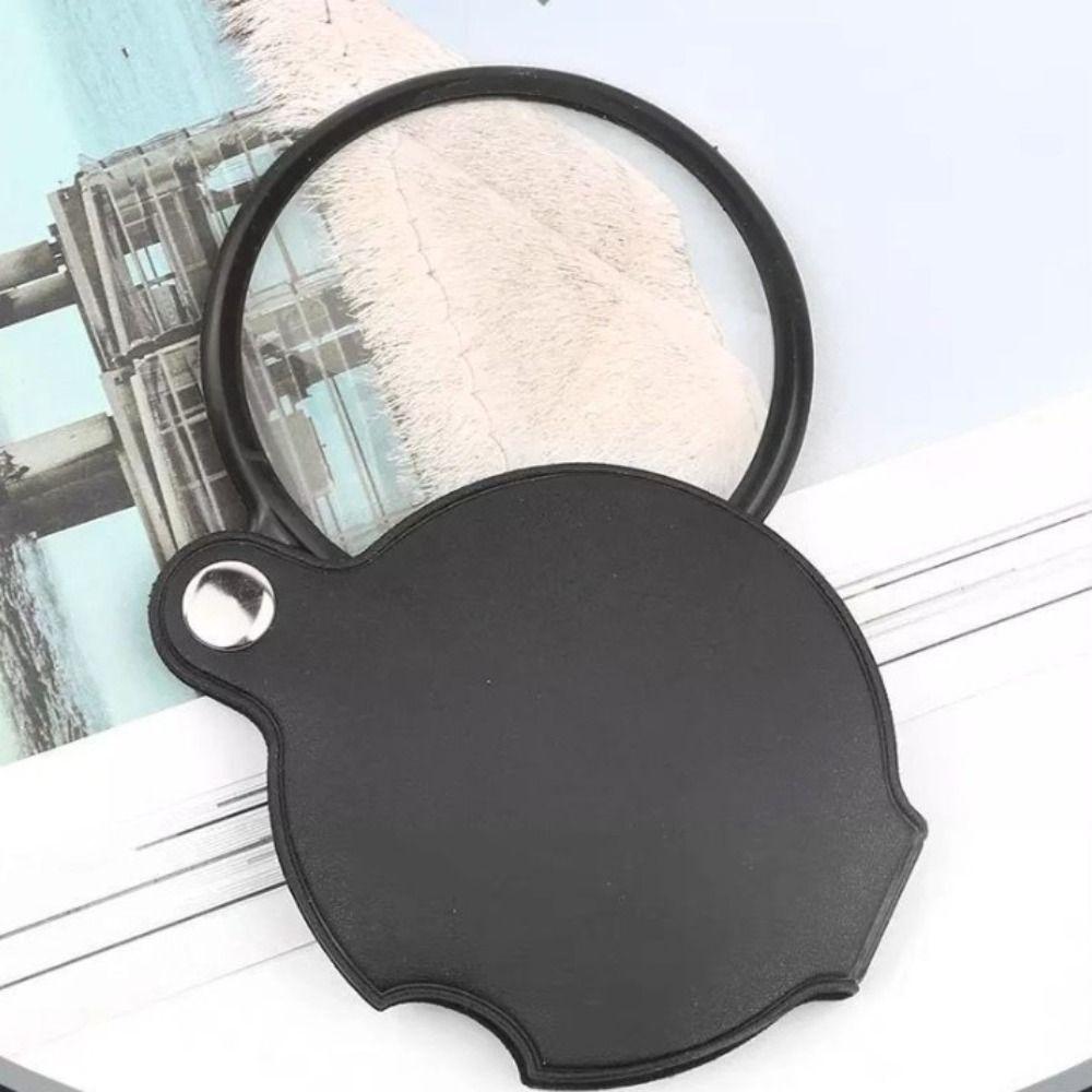 Leather Protective Case Small Magnifying Glasses Handheld Folding Magnifying Magnify Glass  Reading