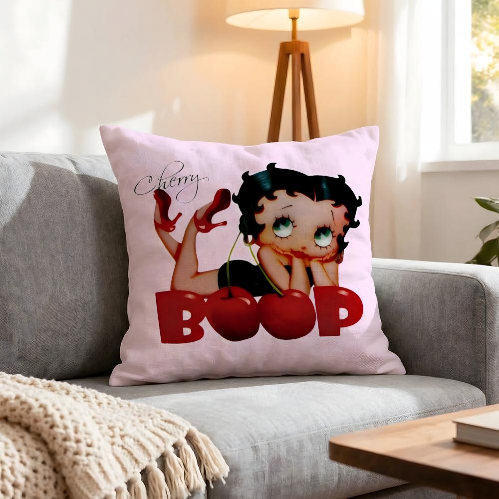 Character Betty Boop Cushion Cover 1Pcs Decorative Covers Soft Cushion Case For Sofa Couch Decor 40X40 45X45 Pillowcases