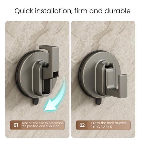 1/2/4/6Pcs Suction Cup Hooks No Drill Suction Towel Holder Multifunctional Glass Door Hooks Bathroom Hanging Hooks