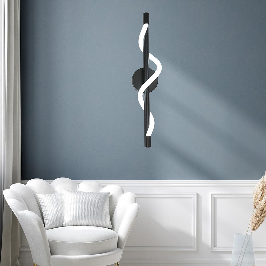 Kinkiet Ścienny Nowoczesny Czarny Pionowy Stick Wąż Świetlny Zmienna Barwa Led 12W Meleca Light Prestige