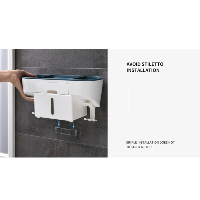 New Wall Mounted ABS Toothbrush Holder With Cups Automatic Toothpaste Dispenser Toothpaste Dispenser Bathroom Accessories Home