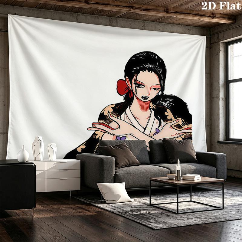 One Piece Boa Hancock Wall Tapestry Aesthetic Wall Hanging Printed Fabric Blanket Decorative Tapestries For Bedroom Living Room Home Decor