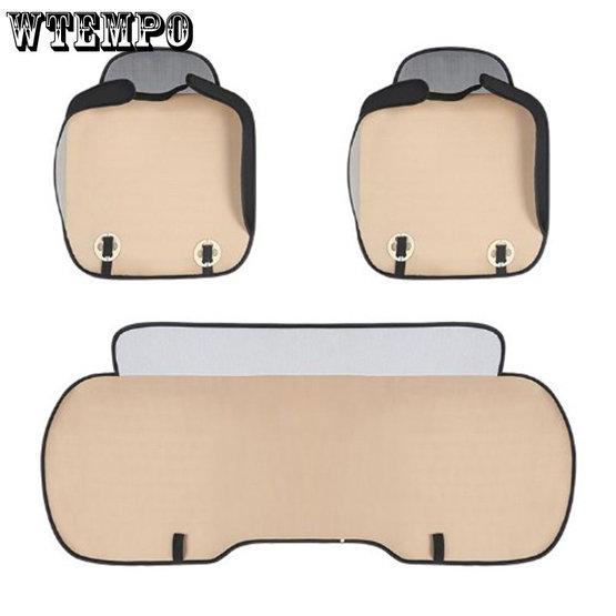 WTEMPO Automotive Universal Seat Cushion Fully Covered with Strips Front Anti-skid No Binding No Backrest Rear Three Person Leather Seat Cushion