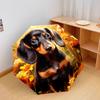 Moonlit Floral Dog Portrait Automatic Umbrella - Suitable Travel Outdoor Portable Umbrella Birthday Gift Daily Essentials