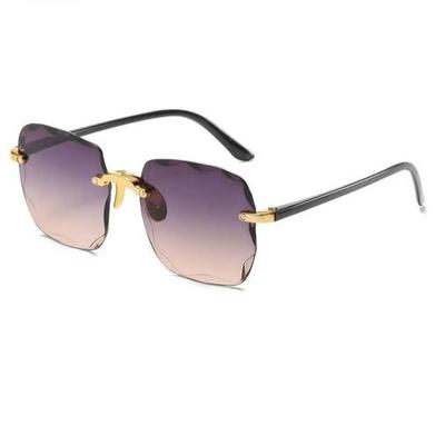 Rimless Square Lens Sunglasses Lightweight Metal Frame UV Protection Fashion Eyewear for Outdoor Activities and Daily Use