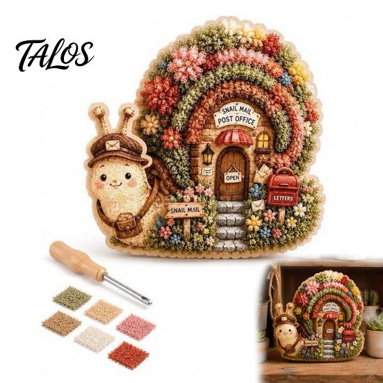 Educational Art Activity for Adults 3D House Theme Fabric Punch Needle Kit Beginners & Adults, Complete DIY Decorative Fantasy Home Ornament