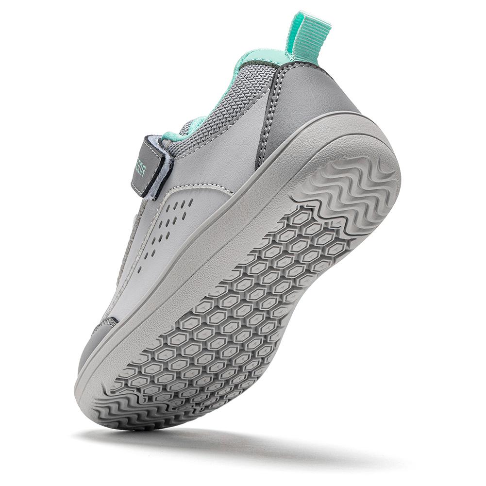 HOBIBEAR Kids Toddler Wide Toe Shoes Barefoot Hook Loop Sneakers Zero Drop Artificial Leather Mesh Non-Slip Shoes