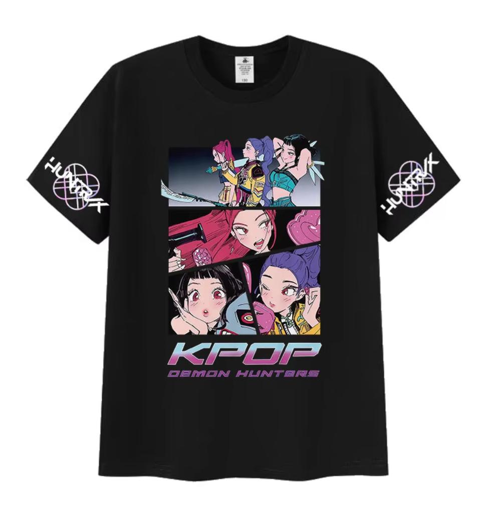 Anime K-pop Demon Hunters 2025 Movies Graphic T Shirt Men Women Vintage Harajuku Fashion Cotton Short Sleeve T-Shirts Streetwear