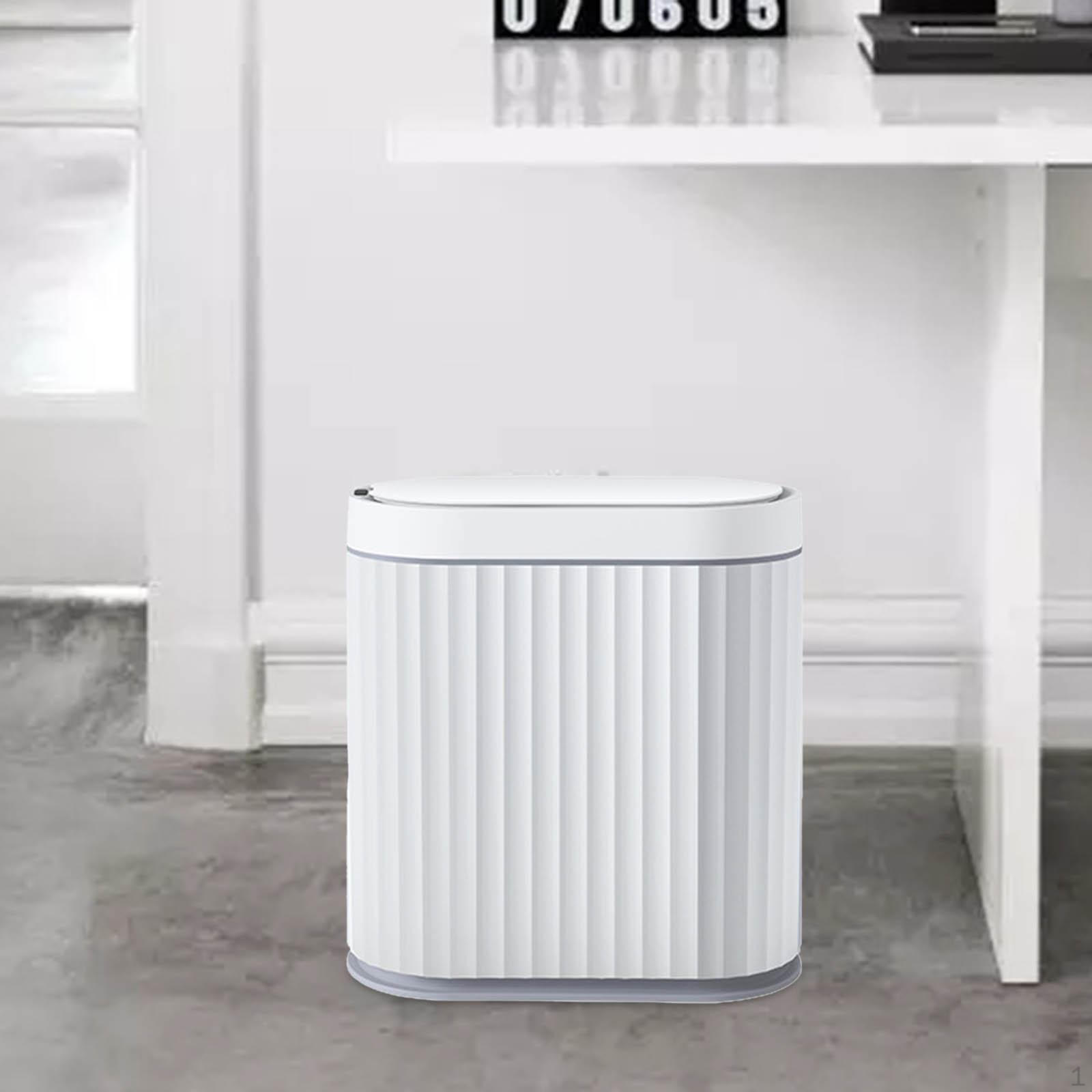 

Automatic Motion Garbage Can Touchless Trash with Lid Narrow Storage Bucket Space Saving Smart 7L Gray