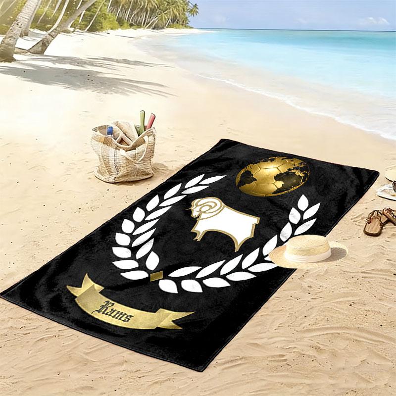 Derby County Beach Towel, Large Soft Quick Dry Towel for Beach Camping Swimming