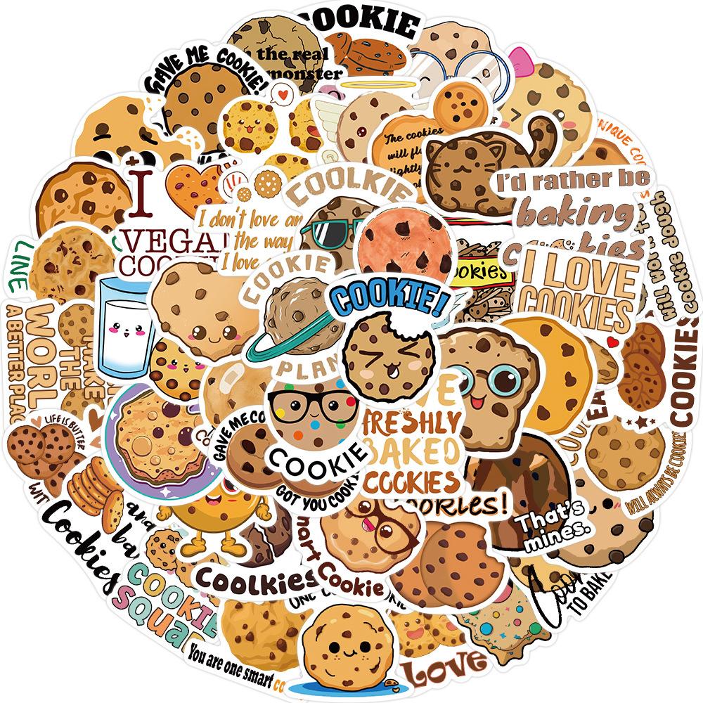 50 Cartoon Cookies Doodle Stickers Decorate Guitar Notebook Suitcase DIY Waterproof