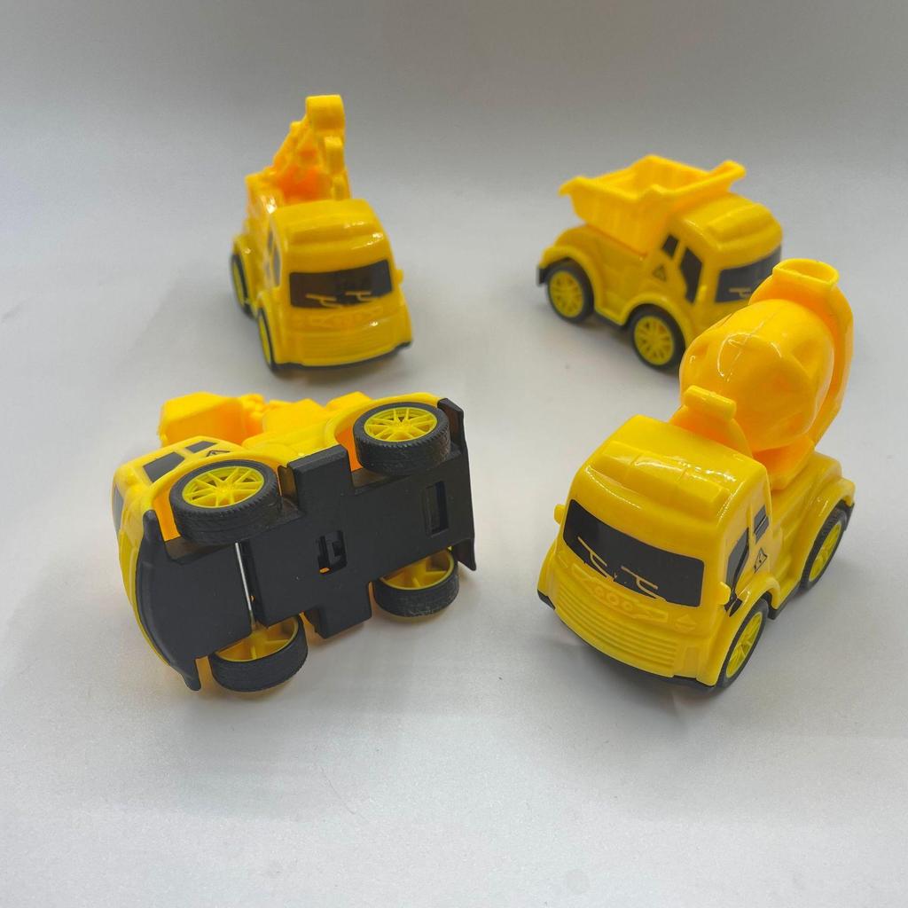 Mini Toys 4 Types of Pull-back Engineering Vehicles-4pcs