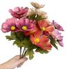 6 Heads Artificial Daisy Flowers Multicolor Silk Petals Simulation Galsang Flower Photo Props Faux Chrysanthemum