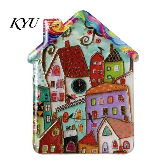 House Refrigerator Magnets Vintage Magnet, Colorful Fairy Tale Town Miniature Home Ornaments Fridge Magnetic Kitchen Decoration Accessories Magnet