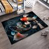 Colorful Koi Fish Design Carpet with Artistic Fluid Patterns Black Suitable for use as an anti-slip for living room bedroom sofas