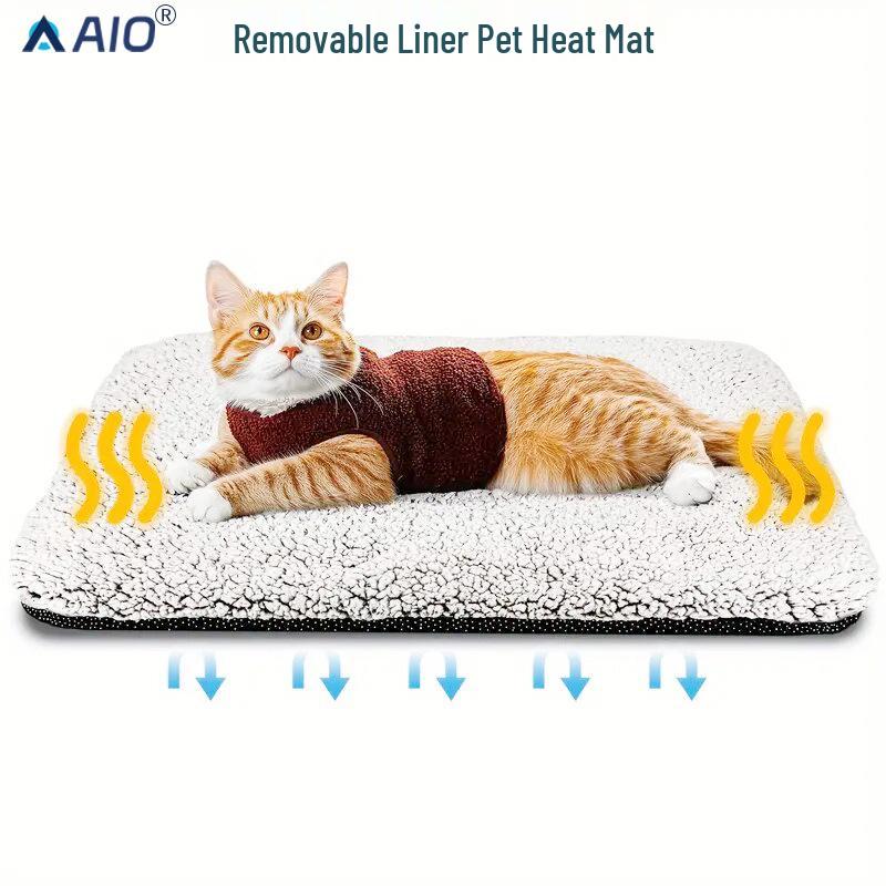 TEMU Detachable Self-Heating Pet Mat: Washable, Non-Slip, Heat-Retaining Mat for Cats & Dogs
