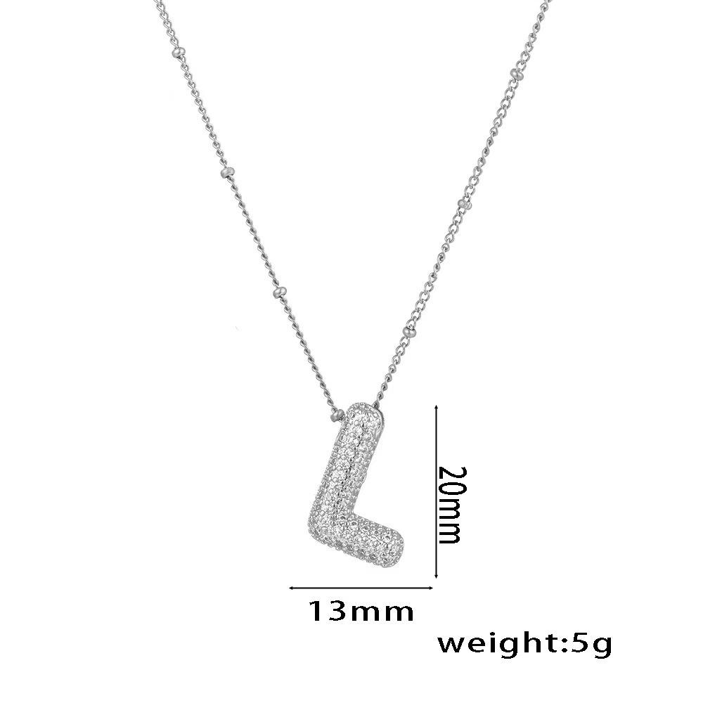 18K Gold-Plated Copper Necklace with Micro-Inlaid Zirconia & 26 Letter Pendant - Classic and Versatile European-American Jewelry