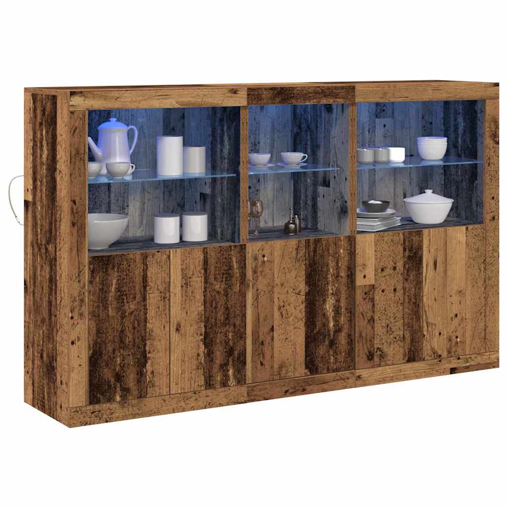 LED Sideboard Reclaimed Wood Look 162 x 37 x 100 cm Engineered Wood