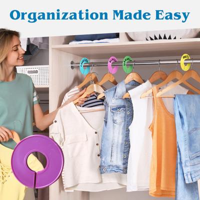 10Pcs Closet Divider Reusable Smooth Surface Plastic Round Clothing Size Hanger Dividers Household Supplies