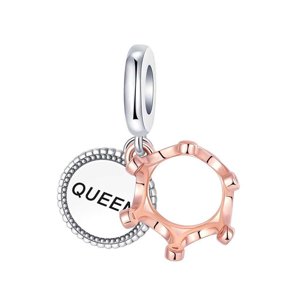 Genuine Copper Golden Charm Crown Family Tree Safety Chain Hollow Beads For Original Bracelets Women Fashion Jewelry Handmade DIY