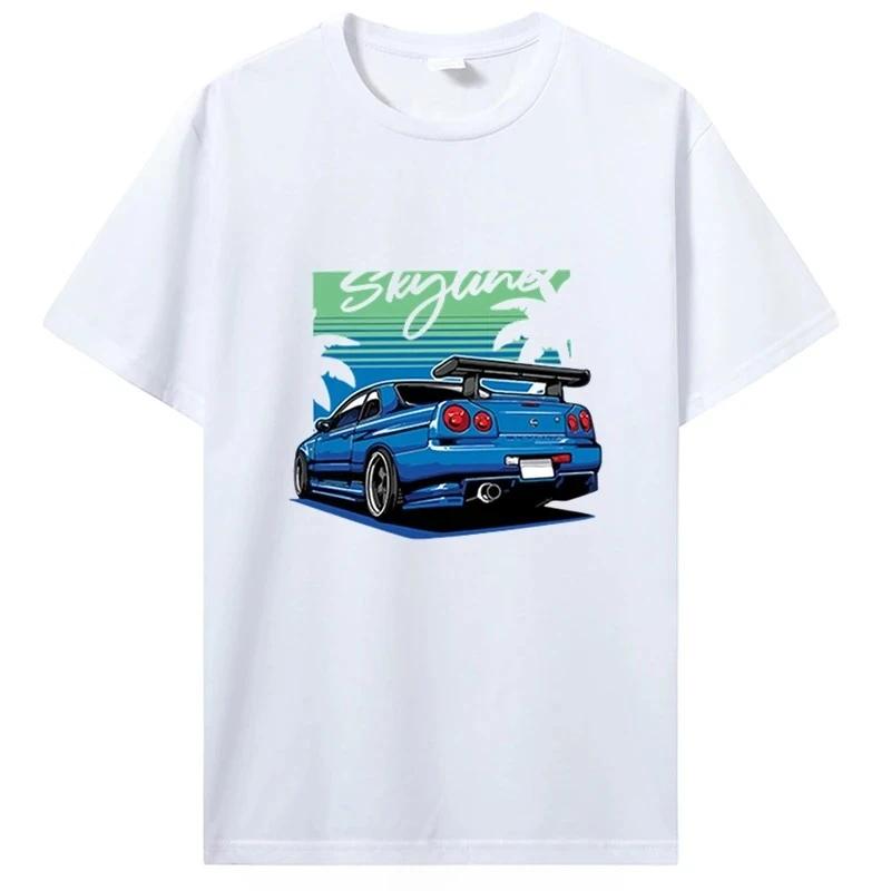 T-shirt Men Cotton Short Sleve T Shirt Japanese Harajuku Fashion Car Tshirt Oversize Men Women Clothing