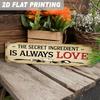 2D Flat, Single Piece, Secret Formula Always Love Metal Sign Vintage Iron Texture Wall Hanging Farmhouse Style Inspirational Quote Decor, Suitable for