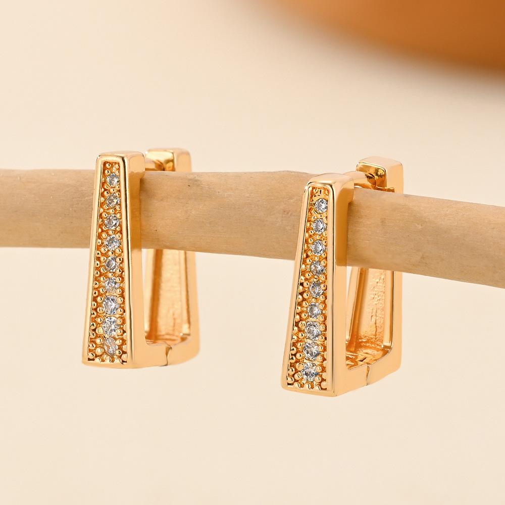 Gold Multi-Style Zircon Hoop Earrings for Women