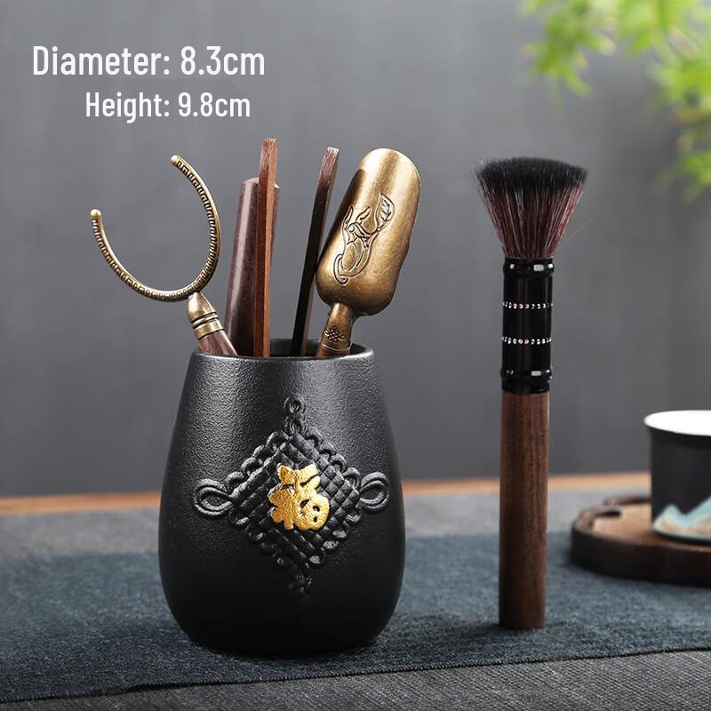 Ceramic Tea Ceremony Six Gentlemen Set with Tea Caddy Standard