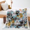 2D Digital Printing, Cartoon Cat Thickened Lamb Wool Crystal Fleece Love Blanket Blanket