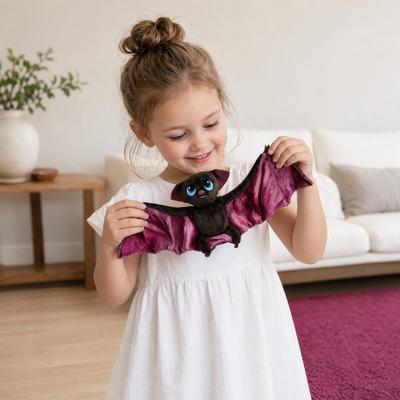 Soft Bat Animal Plush Toy, Realistic Bat Design Doll with Fluffy Wings, Breathable Fabric Plush Animal Toy for Kids And Adults