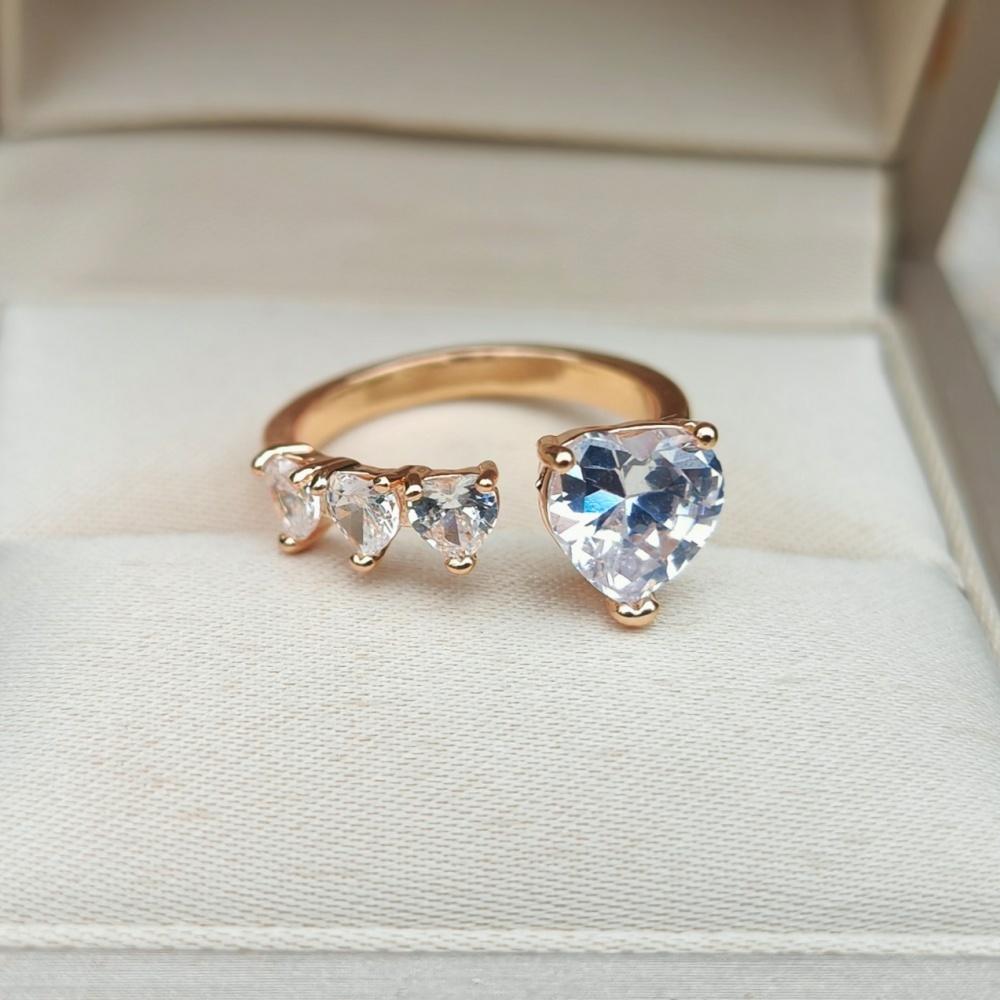 1 Piece Fashion Geometry Shapes Cubic Zirconia Opening Adjustable Rings for Women Couple Ring Stackable Jewelry Party Accessories