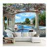 European Style Wallpaper Garden Blue Sky Swimming Pool Mural Living Room Background Wall Mural