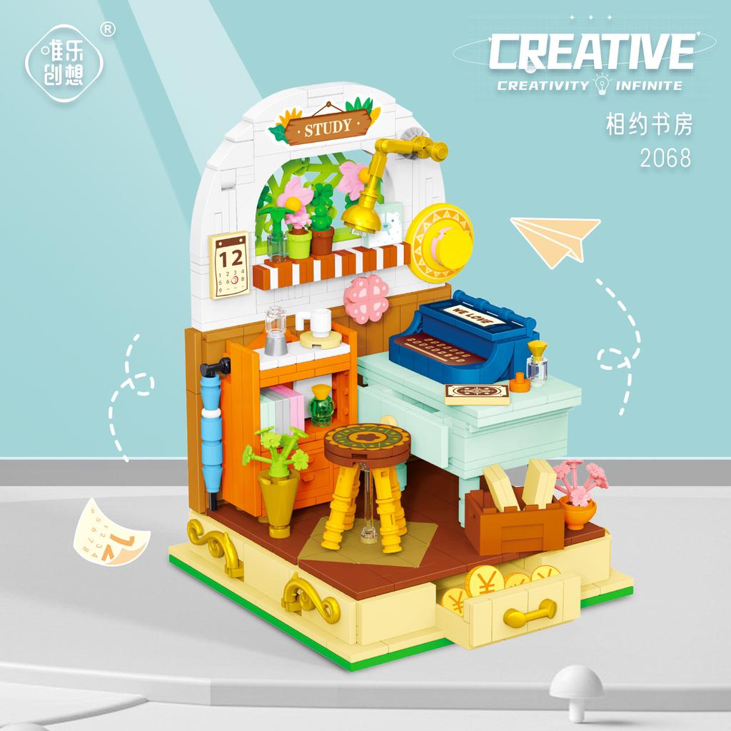 Compatible Lego Building Block Mini City Building Street View Snack Street Puzzle Children'S Toys Boys And Girls Institutional Gifts